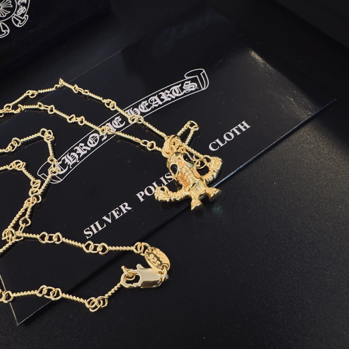 Chrome Hearts Gold Tone Pendant Necklace